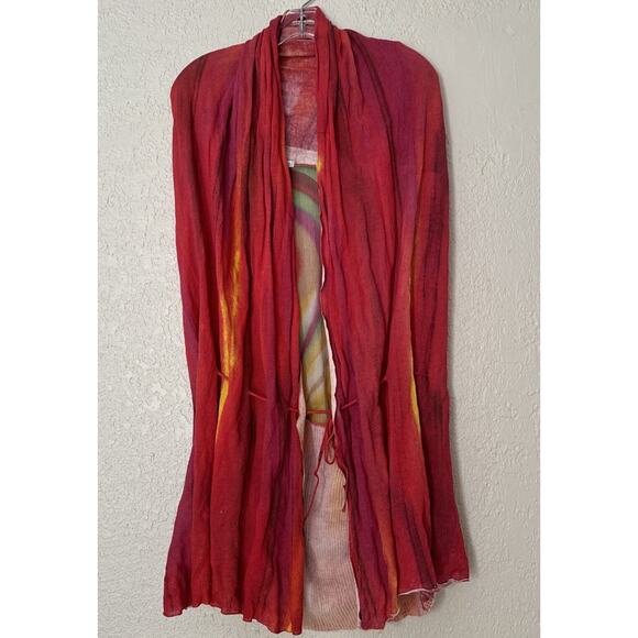 Sandy & Sid Cardigan Kimono MulticolorBoho Gauze Tank Open Front Women's Sz XL - Picture 1 of 11